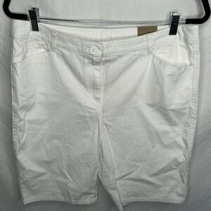 NWT Chicos Womens Twill Chino Shorts Sz 10 1.5 White Beach Travel Resort Classic
